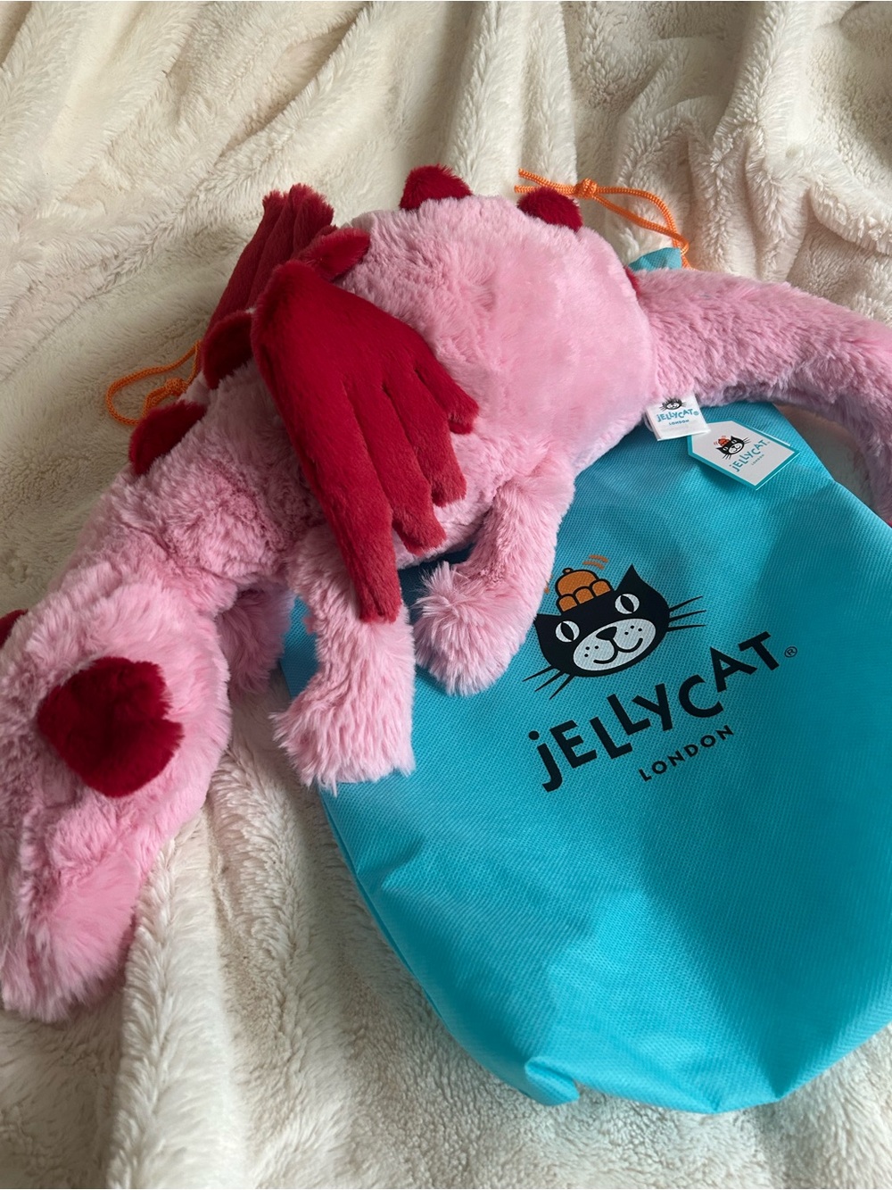 NWT Jellycat Heart Pink Dragon